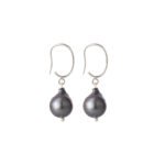 Rylee 925 Sterling Silver Black Pearl Earrings