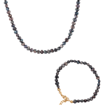 Joyce Black Pearl Necklace and Bracelet Set