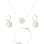 Liva 925 Sterling Silver Necklace, Earrings and Bracelet Set
