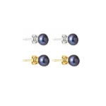 Black Pearl Ball Earrings No.4