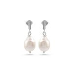 Sara Silver Baroque Pearl Earring