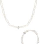 Alice 925 Sterling Silver Pearl Necklace and Bracelet Set