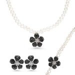 Viola 925 Sterling Silver Earrings, Necklace and Bracelet Set