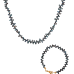 Maia Black Pearl Necklace and Bracelet Set