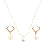 Aqua Pearl Necklace and Earrings Set