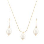 Celena Pearl Necklace and Earrings Set