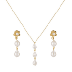 Milana Pearl Necklace and Earrings Set