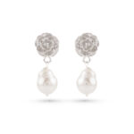 Fleur Pearl Earrings - Silver