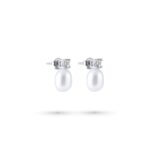 Emma Pearl Earrings - Silver