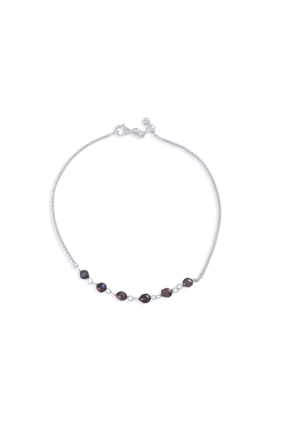 Mandybraceletblackinci3 Mandy Siyah İnci Bileklik - Gümüş - Görsel 1