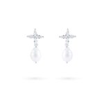 Eva Pearl Earrings - Silver