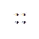Black Pearl Ball Earrings No.2